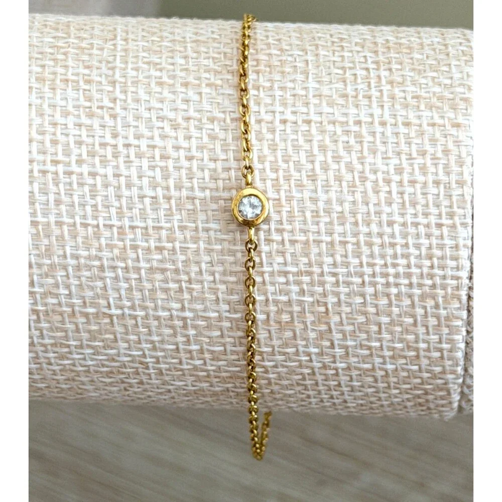 Madewell Demi-Fine 14K Gold Vermeil Sterling Silver 925 White Topaz Rose Cut